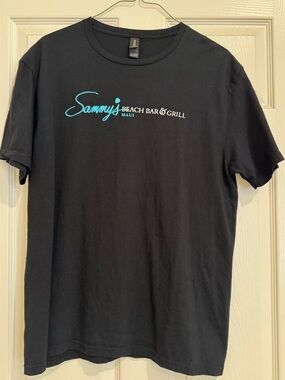 Sammy's Beach Bar & Grill Maui Black Logo T-Shirt size L NWOT